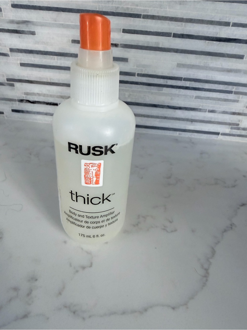 RUSK Thick Body and Texture Amplifier Spray - White with Orange Cap